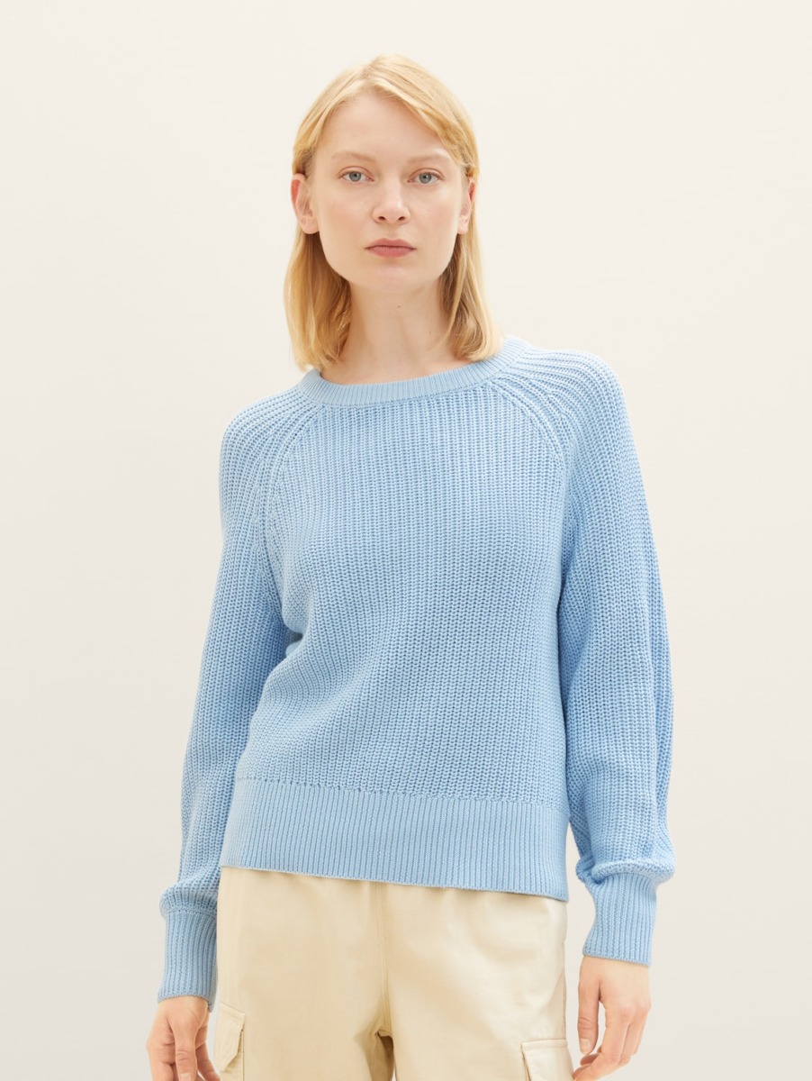 Lady Blue Knitting Sweater Tom Tailor GOOFASH