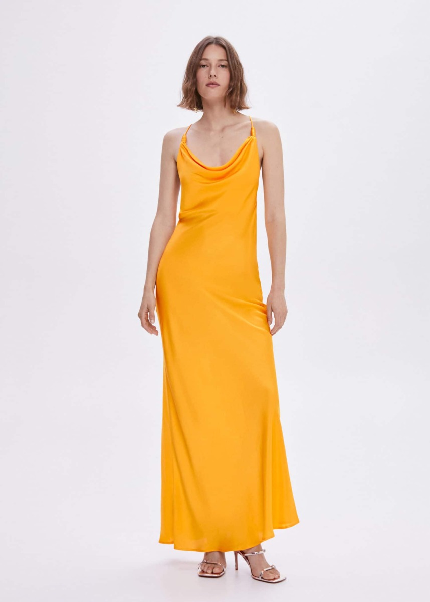 Lady Dress Orange Mango GOOFASH