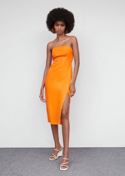 Lady Dress in Orange Mango GOOFASH
