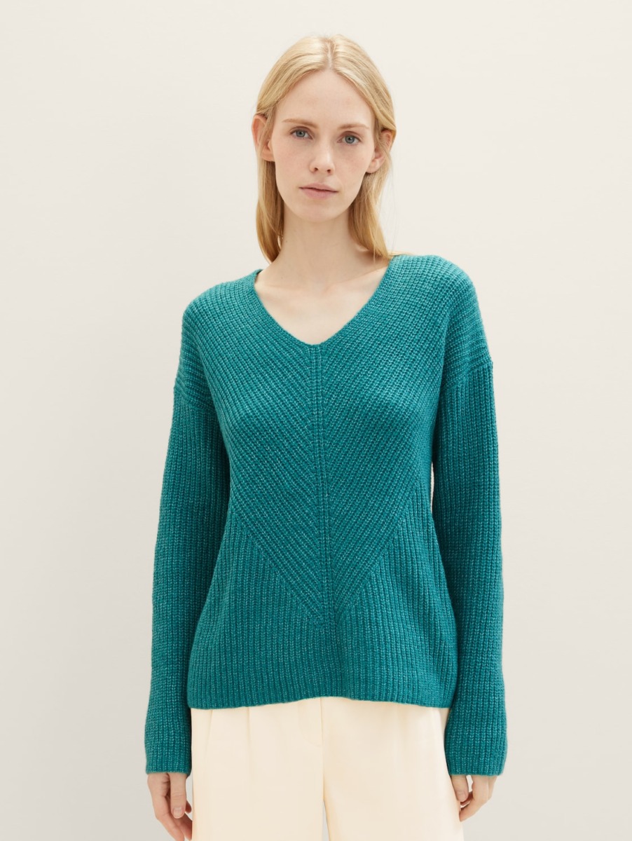 Lady Green Knitting Sweater Tom Tailor GOOFASH