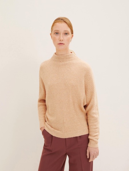 Lady Knitting Sweater in Brown by Tom Tailor GOOFASH