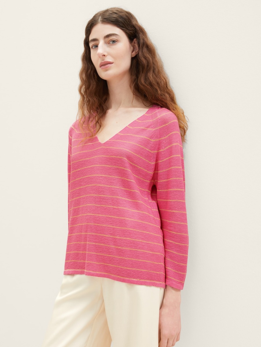 Lady Knitting Sweater in Pink - Tom Tailor GOOFASH