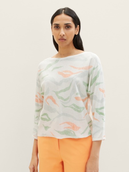 Lady Knitting Sweater in Print - Tom Tailor GOOFASH