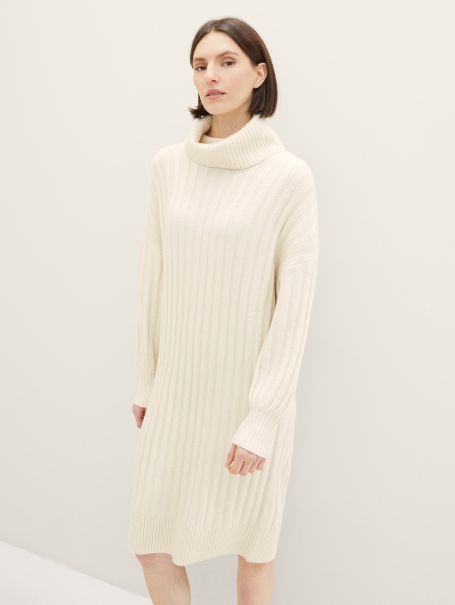 Lady Midi Dress in Beige by Tom Tailor GOOFASH