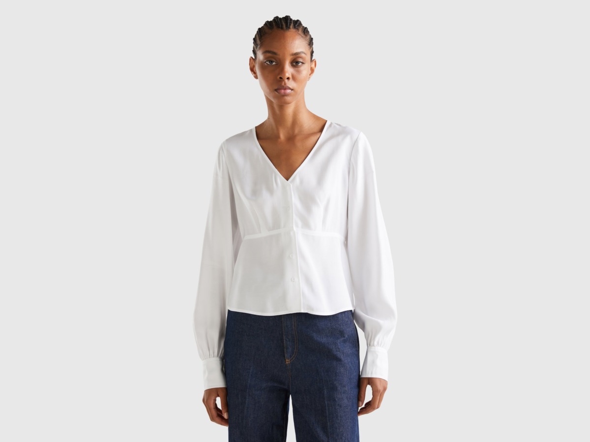 Lady Shirt in White - United Colors of Benetton - Benetton GOOFASH