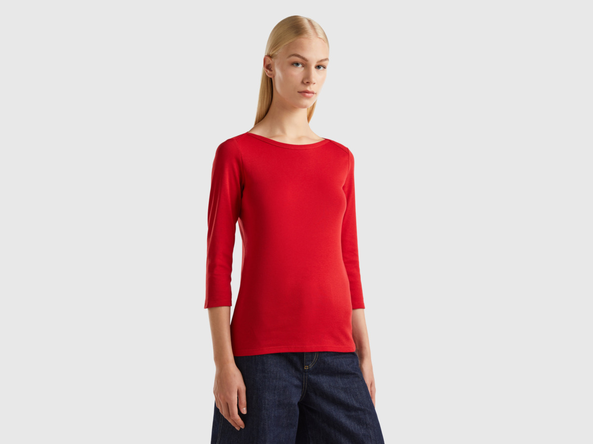 Lady T-Shirt Red Benetton - United Colors of Benetton GOOFASH