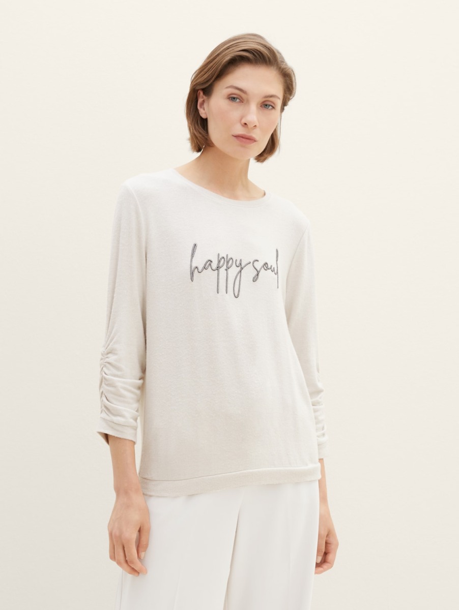 Lady T-Shirt in Grey by Tom Tailor GOOFASH