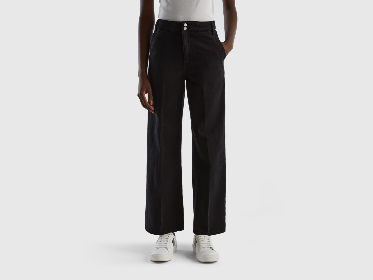 Lady Trousers Black by Benetton GOOFASH