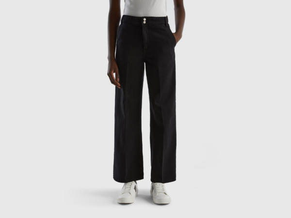 Lady Trousers Black by Benetton GOOFASH