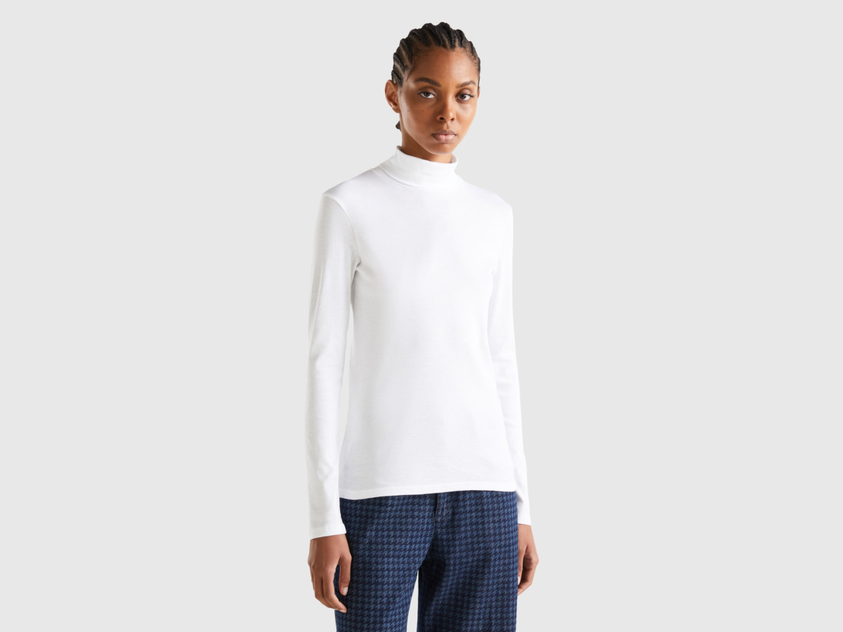 Lady White T-Shirt - United Colors of Benetton - Benetton GOOFASH