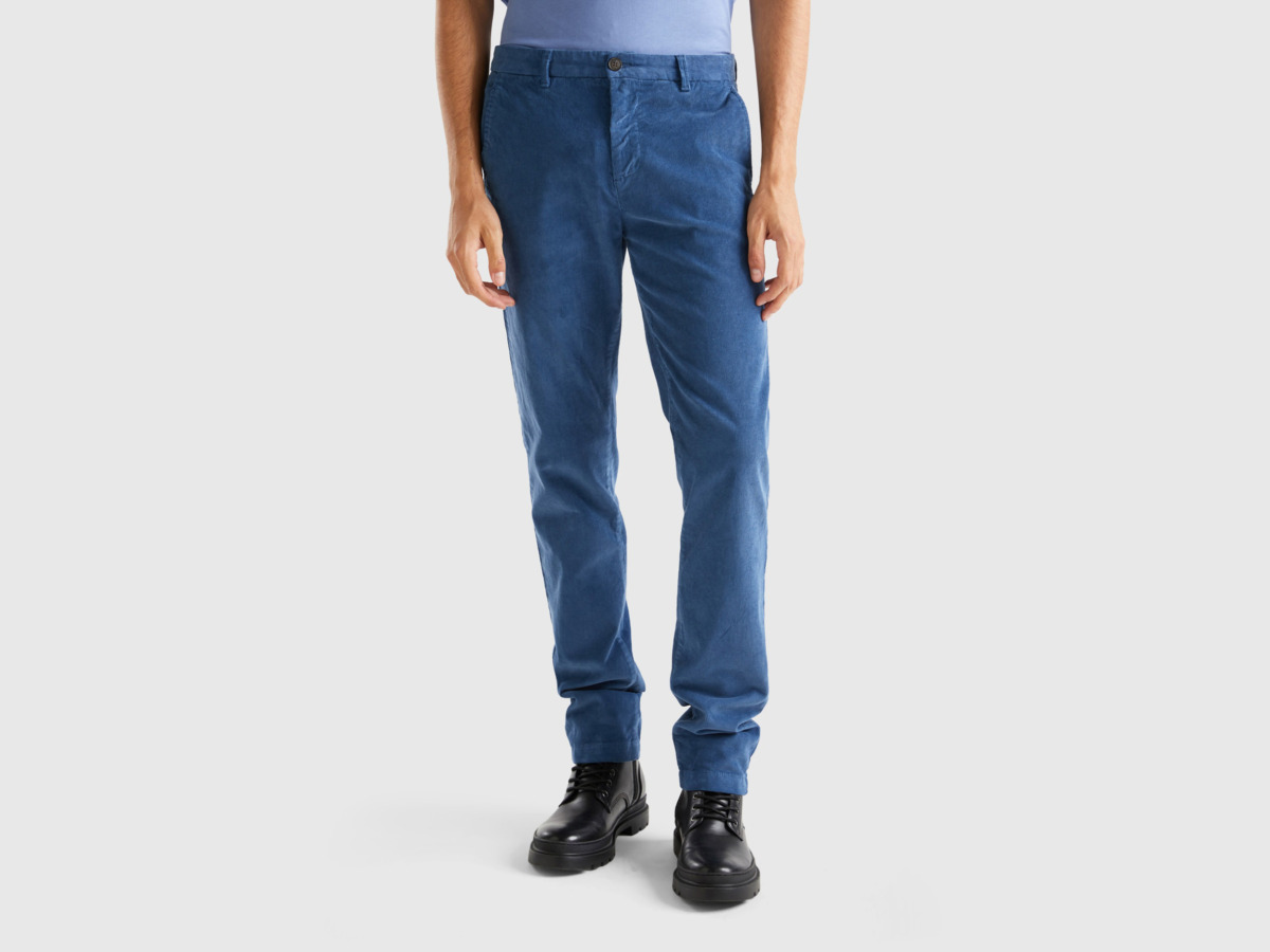 Man Blue - Trousers - Benetton GOOFASH