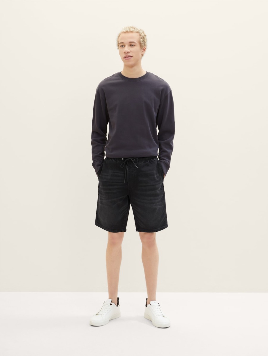 Man Denim Shorts in Black at Tom Tailor GOOFASH