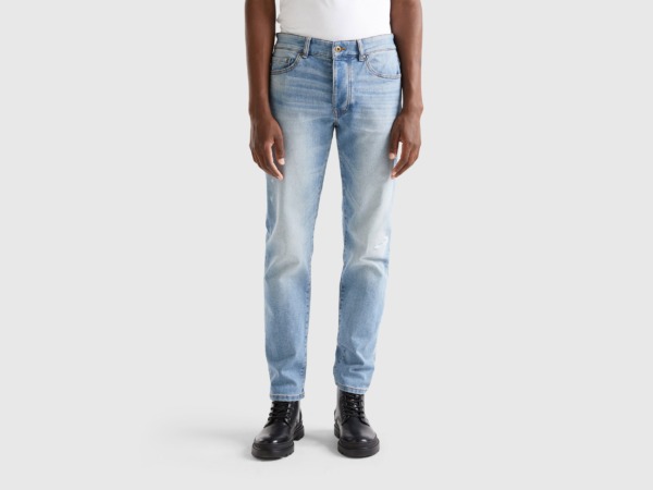 Man Jeans in Blue by Benetton GOOFASH