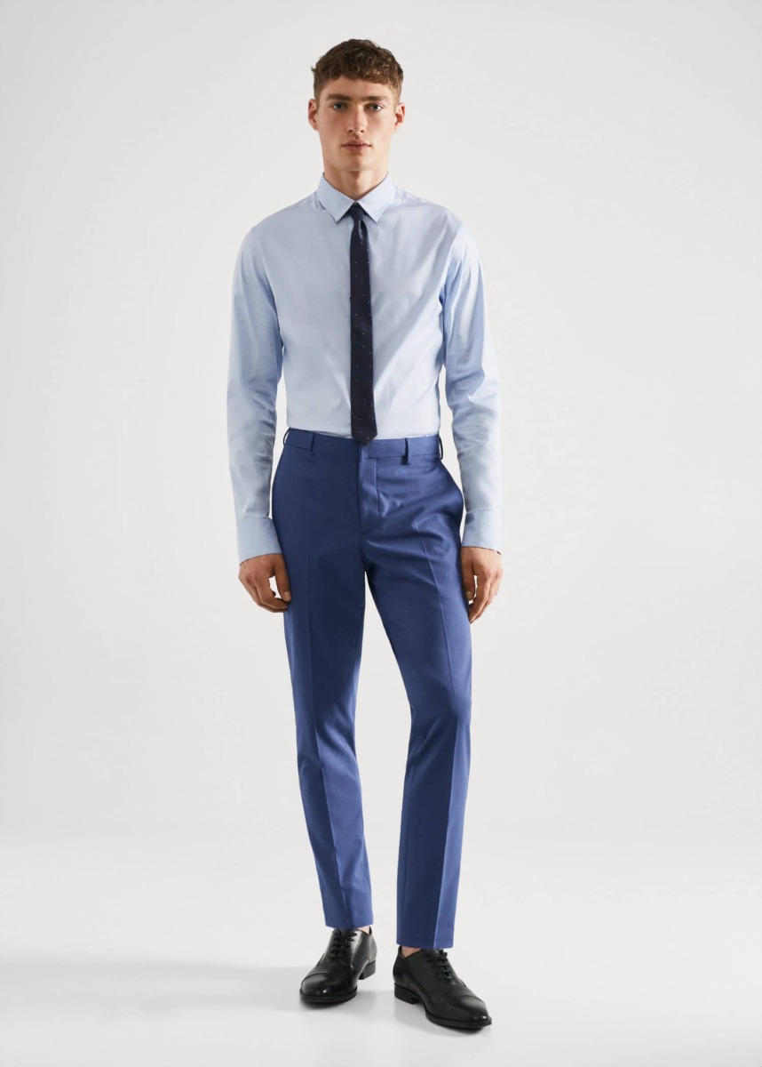 Mango - Blue Suit Trousers - Gents GOOFASH