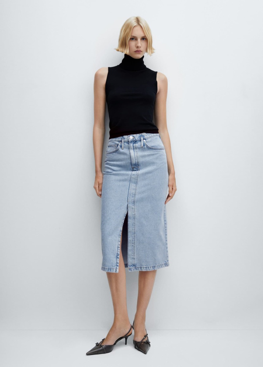 Mango - Blue Women's Jeans Skirt GOOFASH