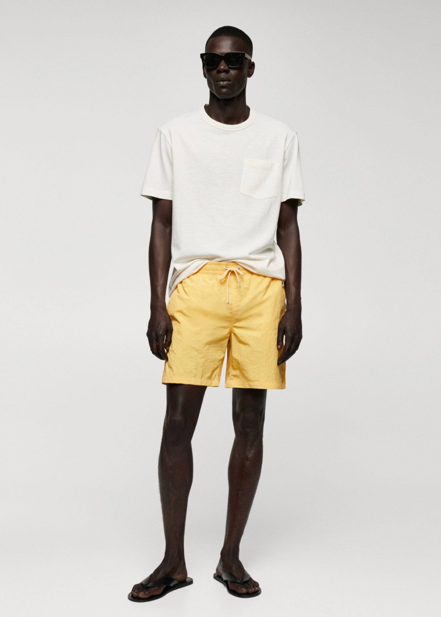 Mango Gent Yellow Shorts GOOFASH