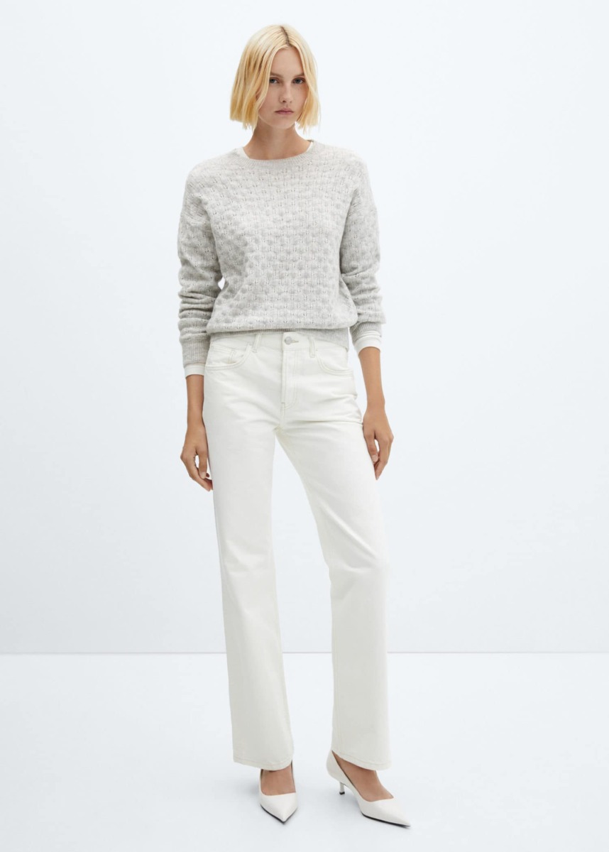 Mango - Lady Sweater White GOOFASH