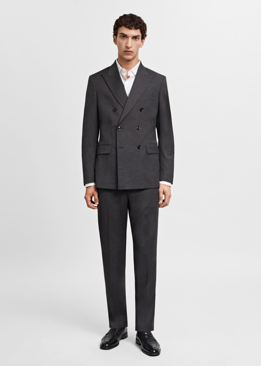 Mango Suit Blazer Grey for Men GOOFASH