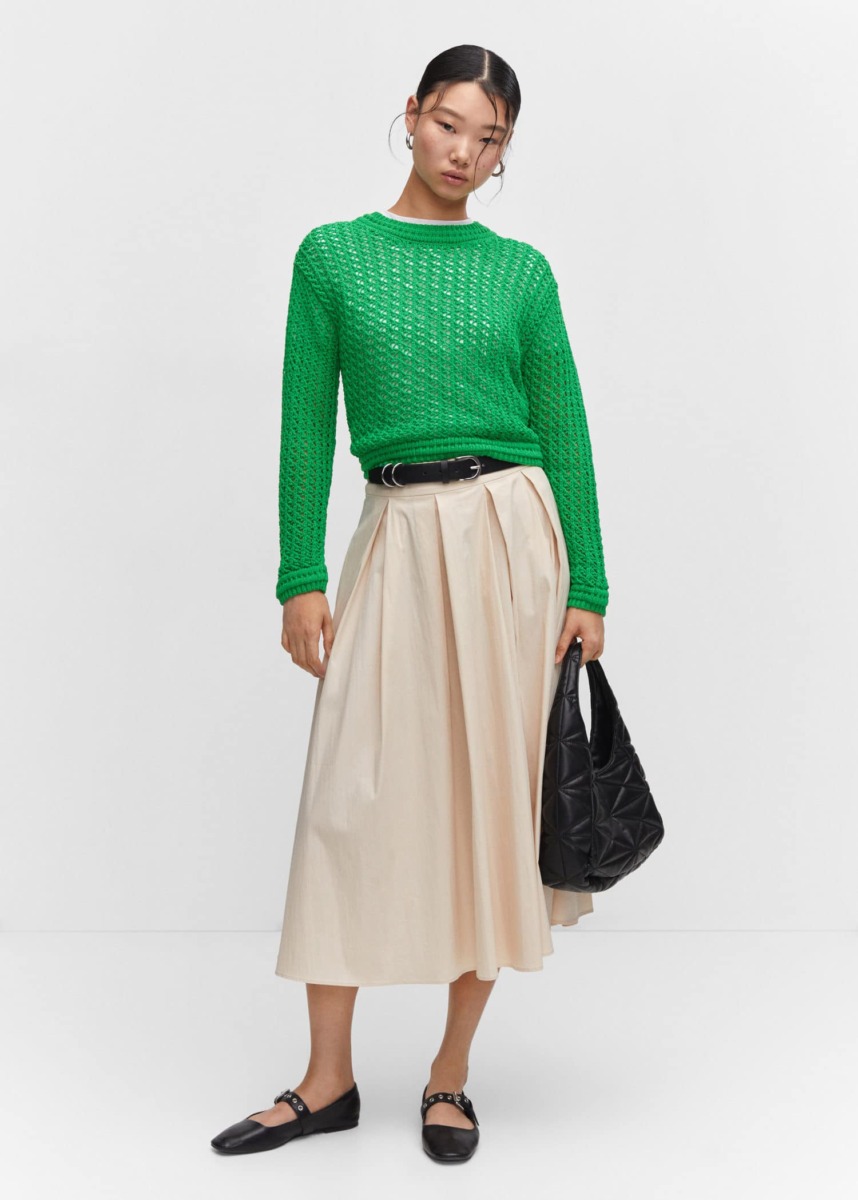 Mango - Woman Sweater Green GOOFASH
