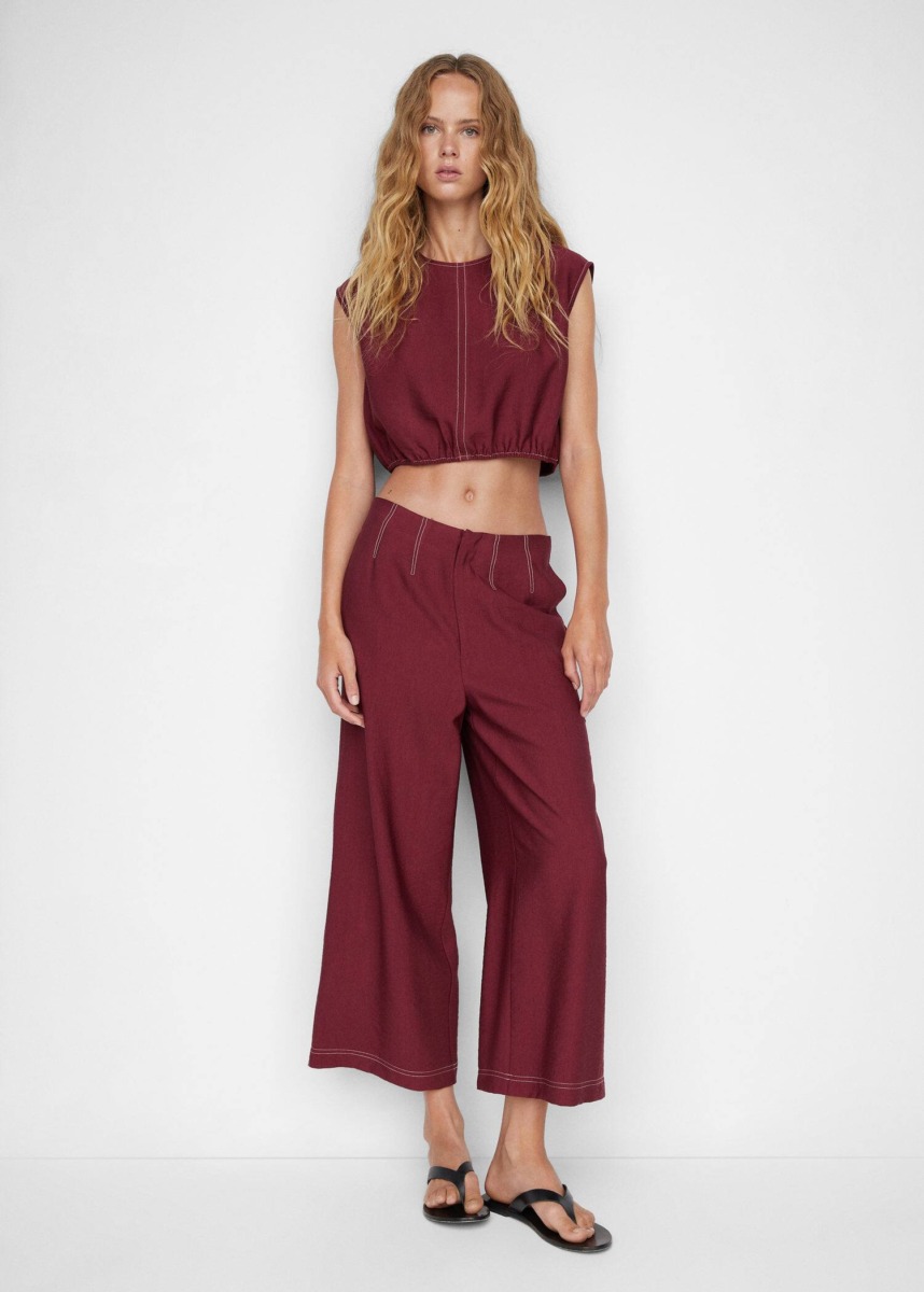 Mango - Womens Trousers in Red GOOFASH