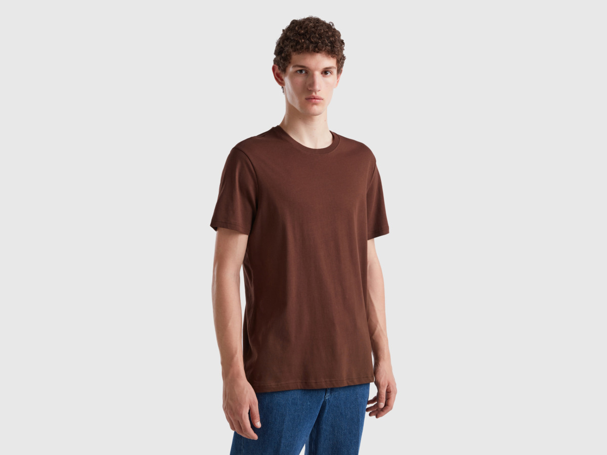 Men Brown T-Shirt Benetton - United Colors of Benetton GOOFASH