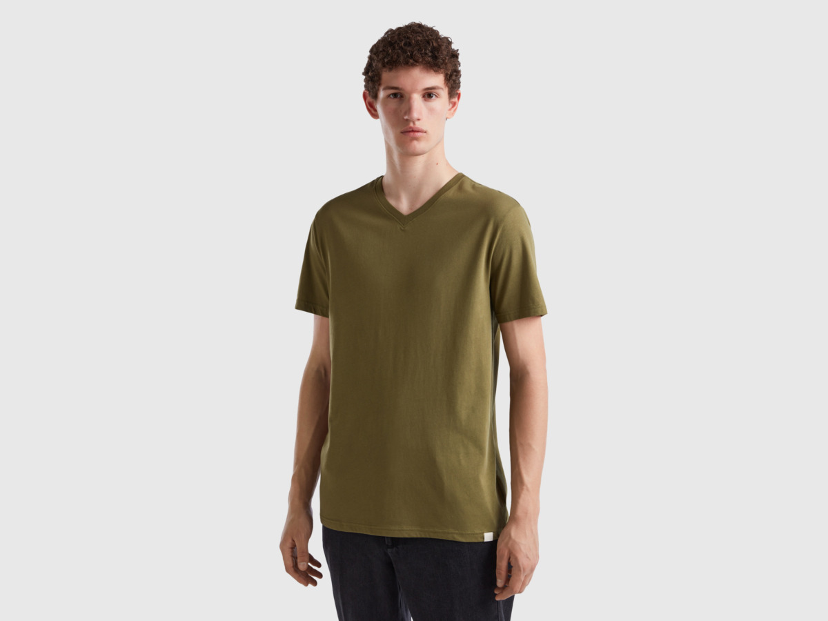 Men Green T-Shirt United Colors of Benetton - Benetton GOOFASH