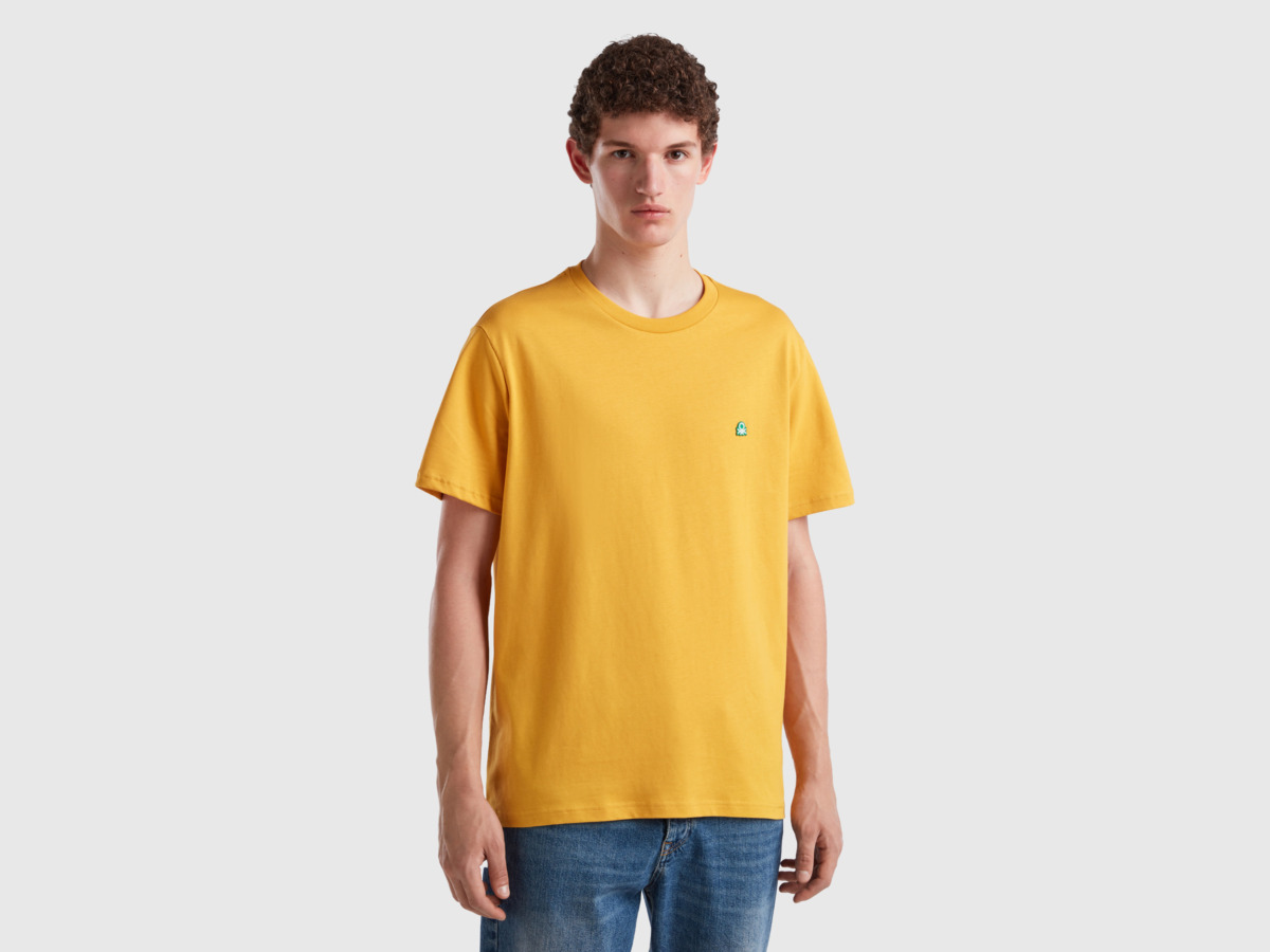 Men T-Shirt Yellow Benetton - United Colors of Benetton GOOFASH
