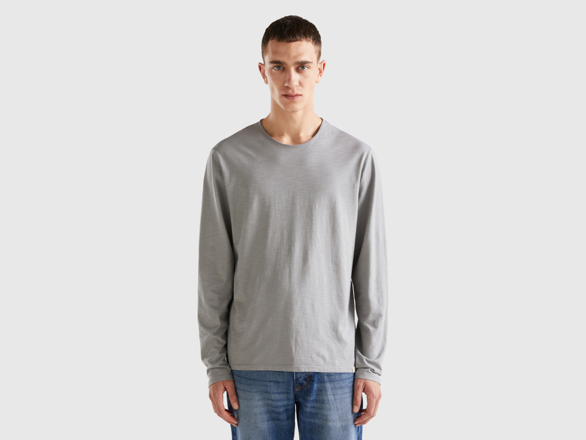 Men T-Shirt in Grey United Colors of Benetton - Benetton GOOFASH