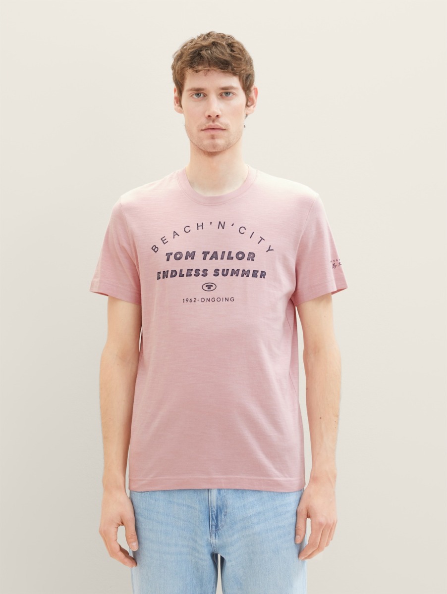 Men T-Shirt in Print Tom Tailor GOOFASH