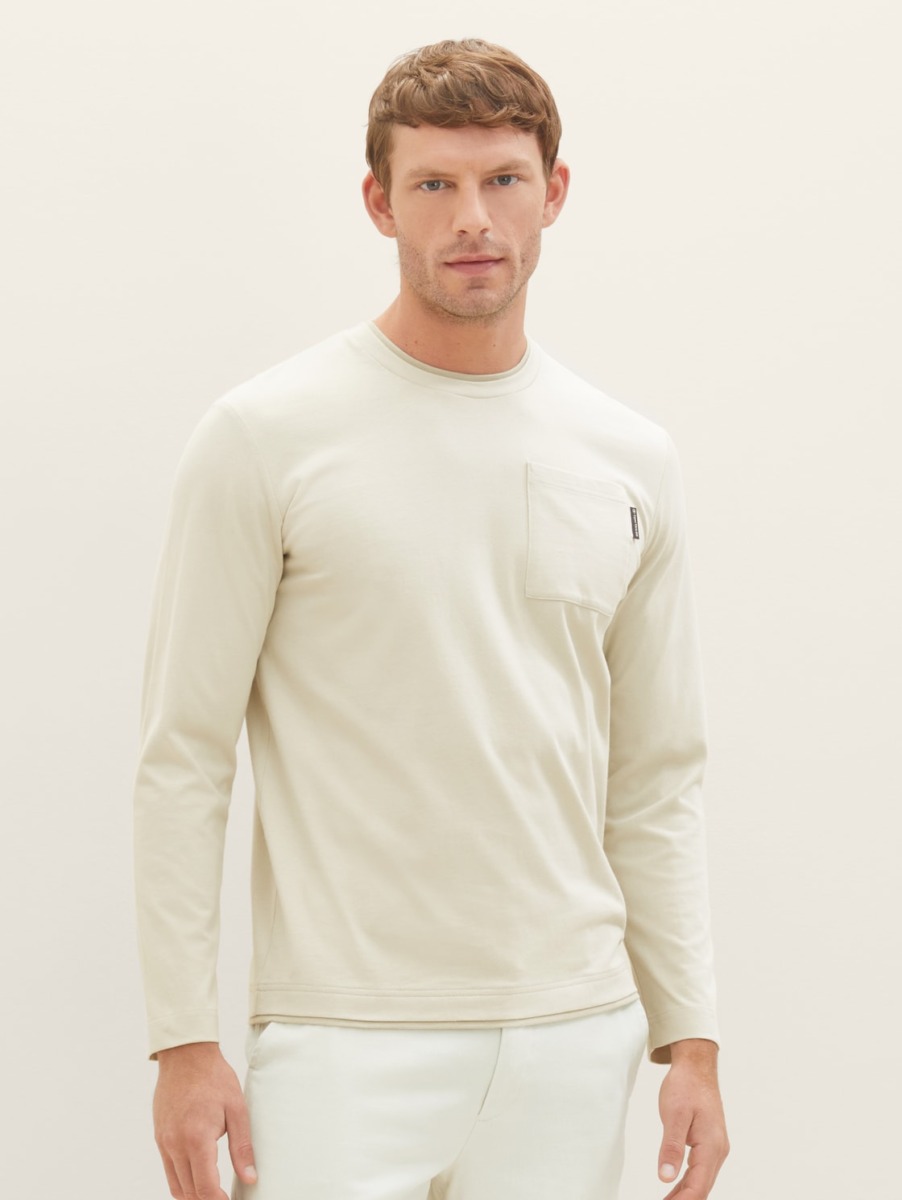 Men's Beige T-Shirt - Tom Tailor GOOFASH