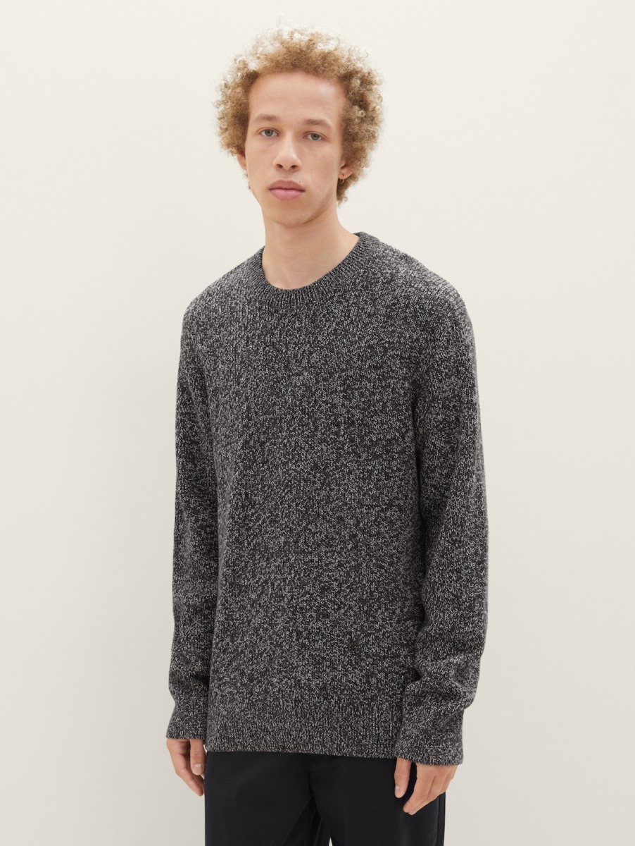 Men's Black Knitting Sweater from Tom Tailor GOOFASH