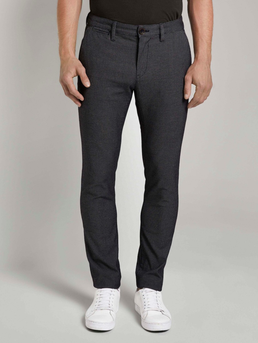 Mens Chino Pants in Black by Tom Tailor GOOFASH