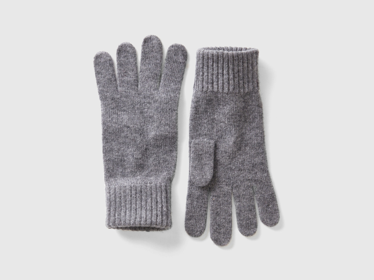 Men's Gloves Grey - Benetton GOOFASH