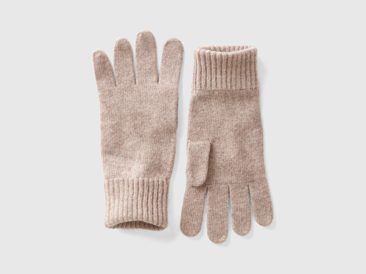 Men's Grey Gloves - Benetton GOOFASH