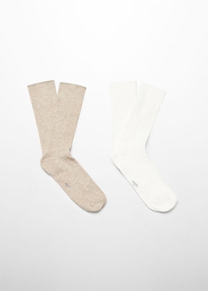 Mens Socks in Cream - Mango GOOFASH