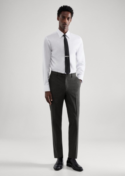 Men's Suit Trousers Grey - Mango GOOFASH