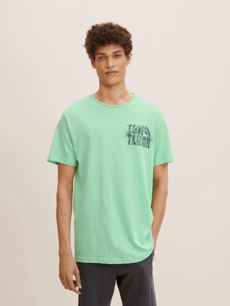 Men's T-Shirt Green Tom Tailor GOOFASH