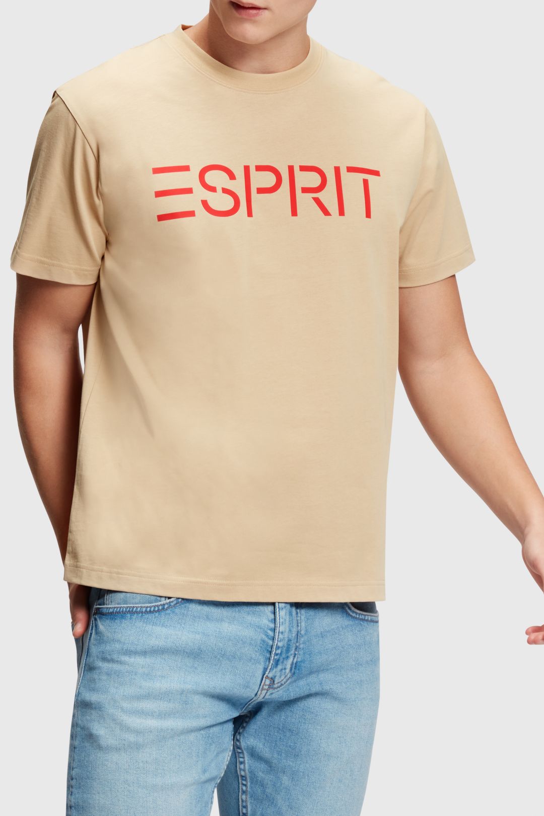 Mens T-Shirt in Sand - Esprit GOOFASH