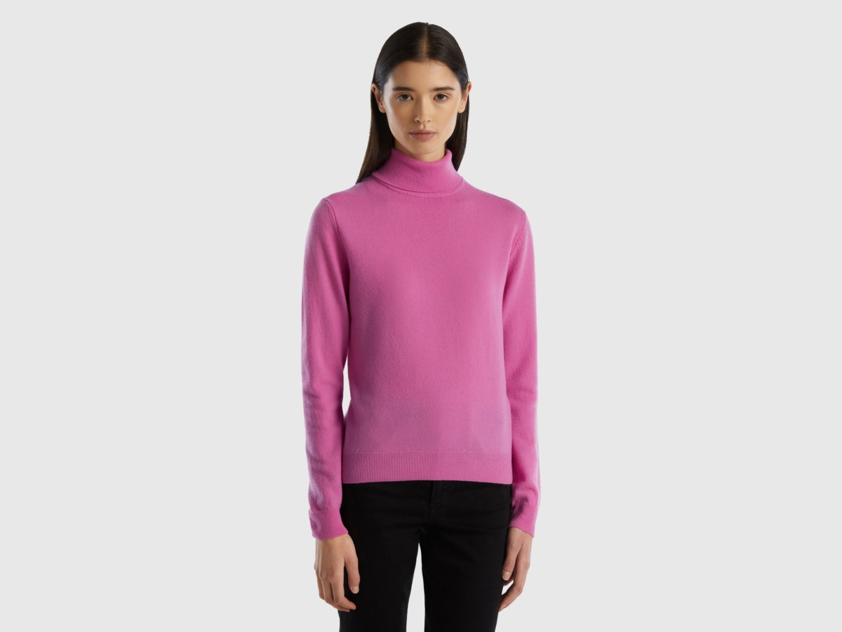 Pink - Turtleneck - United Colors of Benetton - Woman - Benetton GOOFASH