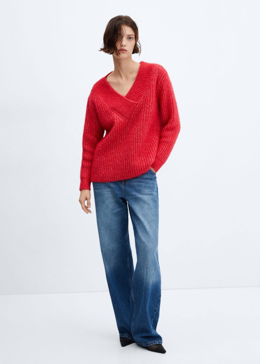Red Knitting Sweater - Ladies - Mango GOOFASH