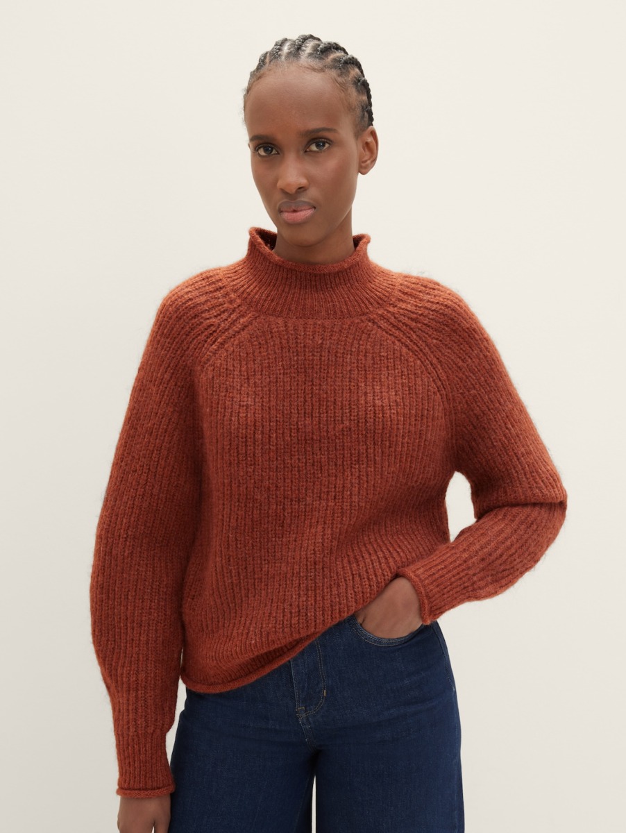 Red Knitting Sweater Tom Tailor Women GOOFASH