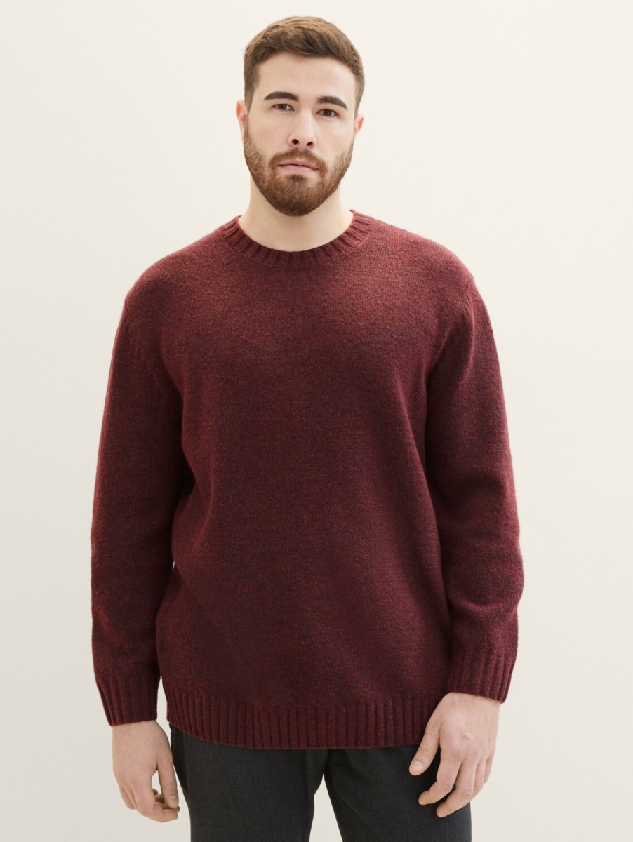 Red Knitting Sweater for Man by Tom Tailor GOOFASH