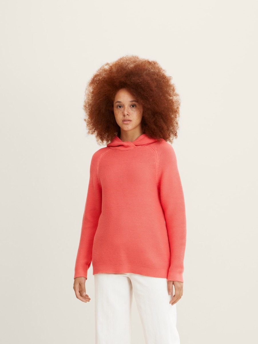 Red - Lady Knitting Sweater - Tom Tailor GOOFASH