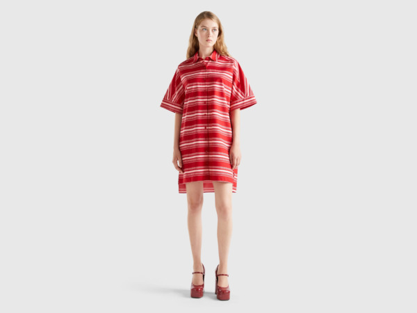 Red Shirt Dress - United Colors of Benetton Woman - Benetton GOOFASH