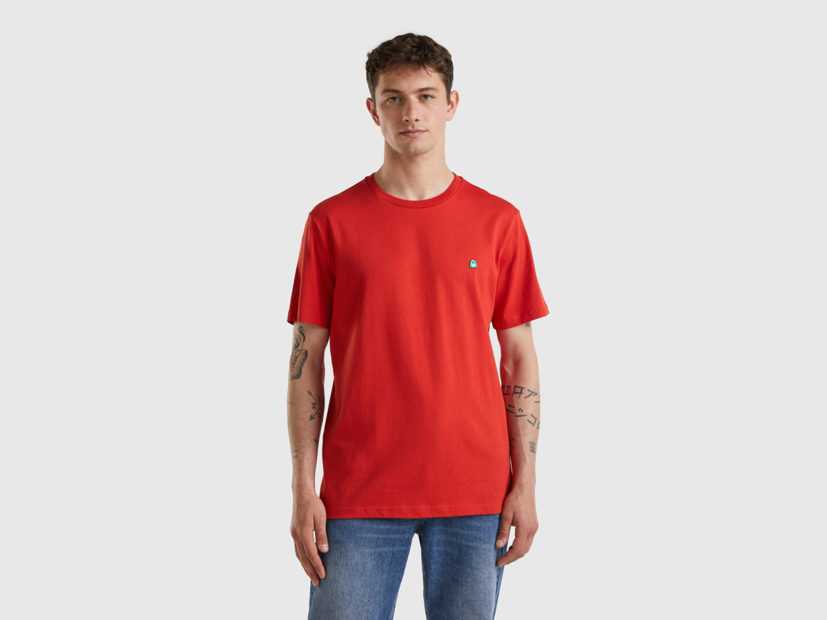 Red T-Shirt United Colors of Benetton Man - Benetton GOOFASH