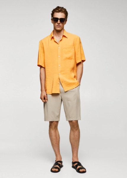 Shirt Orange - Mango Men GOOFASH