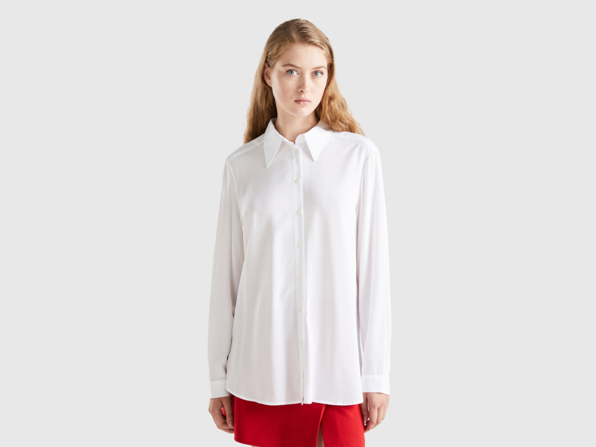 Shirt in White for Woman from Benetton GOOFASH