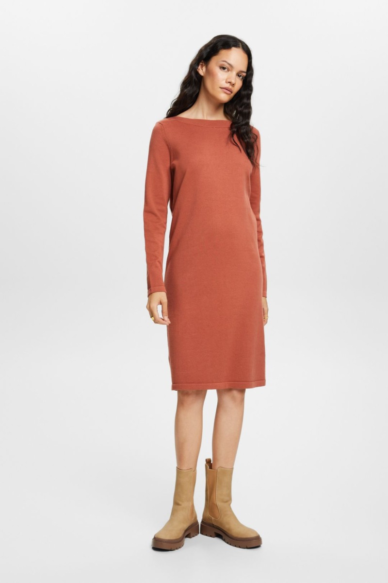 Sweater Dress in Red from Esprit GOOFASH