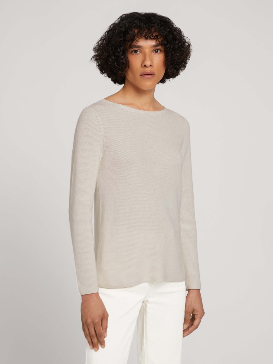 Sweater White - Tom Tailor GOOFASH