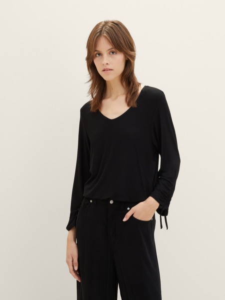 T-Shirt Black for Woman by Tom Tailor GOOFASH